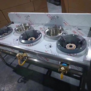 Çin Wok brülör ile ticari 201 paslanmaz çelik 3-brülör gaz sobası oteller ve restoranlar için büyük boy - Product Image 1