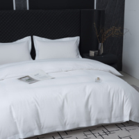 Ensemble de literie 4 pièces en microfibre 300 fils, blanc, pliable, lavable en machine, pour maison et hôtel, tailles Queen et King (housse de couette, drap-housse, taies d'oreiller)