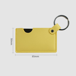 Zonyin Small <strong>White</strong> <strong>Rectangle</strong> Pu Leather Keychain <strong>Mirror</strong> Custom Private Logo Portable Travel Makeup Hand Pocket <strong>Mirror</strong> for Bag - Product Image 3