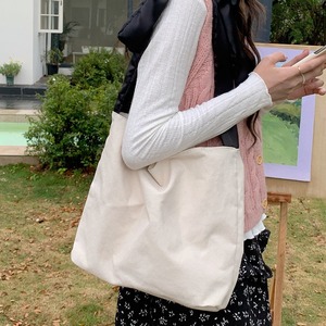 <b>Canvas</b> Shoulder <b>Bag</b> Off White <b>Large</b> Capacity Bow Design Everyday Use Spring 2024 - Product Image 4