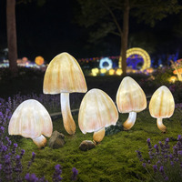 Lampe LED en forme de petit parapluie et de champignon, pour la décoration paysagère, l'ambiance et l'éclairage de pelouse et de jardin