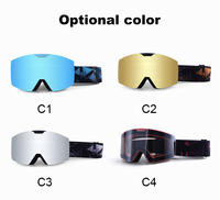 Disponible Designer Magnétique Anti-Buée Lunettes De Ski Bleu Argent Rose Or PC Silicone Nouveau Snowboard Lunettes De Neige