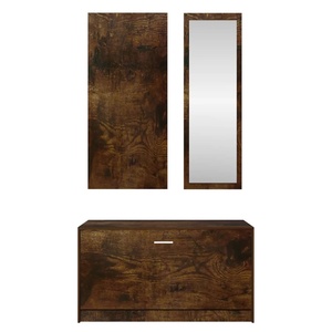 Juego de muebles modernos para pasillo, Zapatero personalizado <span class=keywords><strong>y</strong></span> <span class=keywords><strong>Perchero</strong></span> de <span class=keywords><strong>espejo</strong></span> <span class=keywords><strong>con</strong></span> ganchos - Product Image 4