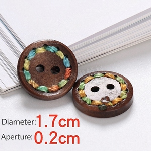 Manteau de bouton en bois de filetage de couleur mignonne directe d'usine et accessoire de bouton de vêtements pour enfants pour le lin de coton pour les poupées - Product Image 5