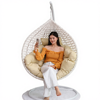 Fauteuil suspendu en rotin moderne de haute qualité sur mesure pour l'extérieur/l'intérieur, salon, chambre à coucher, hôtel, support en métal