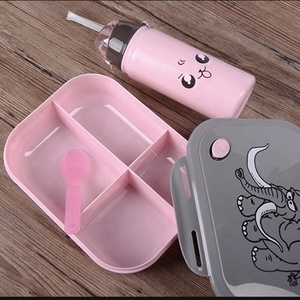 On-the-Go Kids Bento <strong>Lunch</strong> <strong>Box</strong> Eco-Friendly Durable Leakproof Bento <strong>Box</strong> with 4-Compartments and Water Bottle for <strong>Toddlers</strong> - Product Image 3