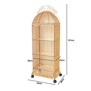 Étagère de rangement en métal doré de luxe, armoire de rangement mobile, meubles sur mesure, décoration murale, ornement, décoration intérieure, directement de l'usine - Product Image 2