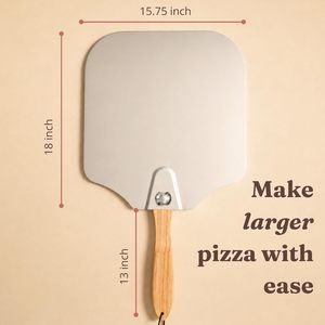 Pelle à pizza en alliage d'aluminium 12 x 14 pouces, manche en bois pliable avec couteau à pizza, accessoires pour four à pizza - Product Image 4