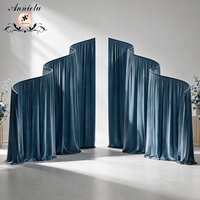 Support de rideau en métal robuste ANNIELU en forme de S, pour décoration de scène de mariage, toile de fond, événement, fête