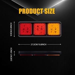 ไฟท้าย LED 2 ดวง ไฟเลี้ยว ไฟเบรก สีแดง สีเหลืองอำพัน ขนาด 11 นิ้ว สำหรับรถพ่วง คาราวาน รถบ้าน รถบรรทุก 12V-24V - Product Image 4