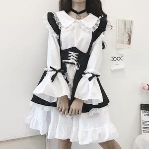 Traje de dama de honor para hombre y mujer, traje <span class=keywords><strong>Sexy</strong></span> de Anime, rosa, negro, blanco, delantal, vestido de Lolita gótica, <span class=keywords><strong>disfraz</strong></span> de Cosplay - Product Image 2