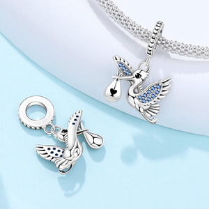 Original white copper <b>bead</b> <b>bracelet</b> - DIY with a cute bird pendant, a personalized accessory suitable for both men and women - Product Image 5