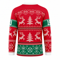 Maillot de hockey de Noël personnalisé en sublimation rouge, chemises de Noël pour hommes, pull
