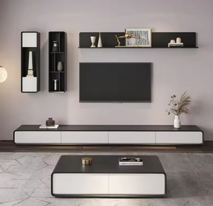 Mobile TV in Legno Semplice e Tavolino da Caffè Direttamente dalla Fabbrica, Set di Mobili Moderni per Soggiorno, Supporti TV - Product Image 4