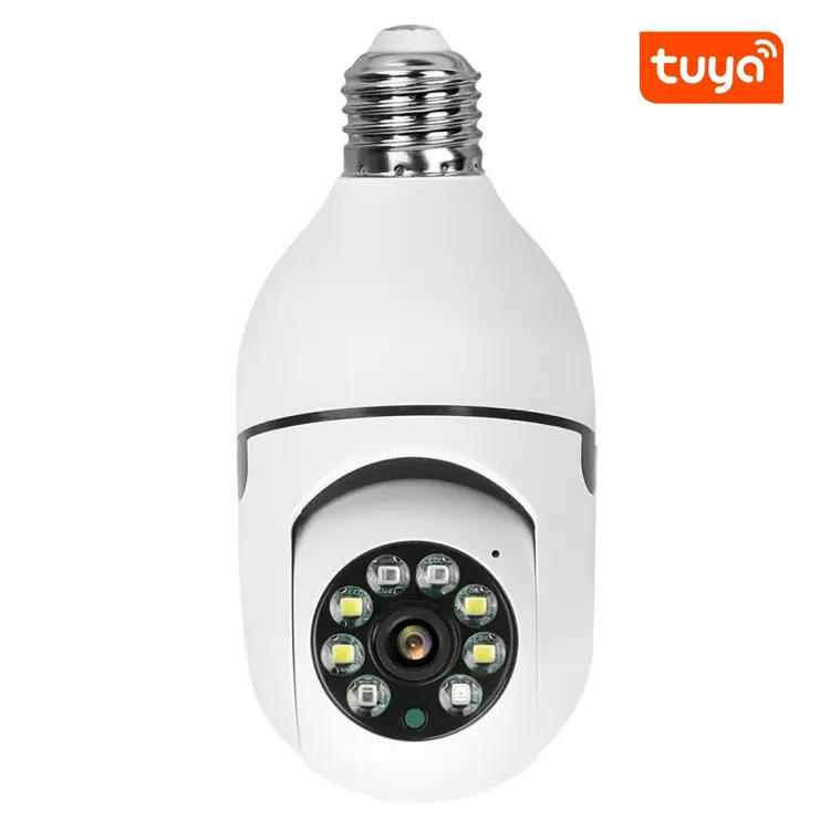 Factory Sale 5MP Tuya APP E27 Bulb Smart Alarm Mini PTZ Security IP Camera 2MP 5G 2.4G WiFi Remote Control 360 Auto Track Free