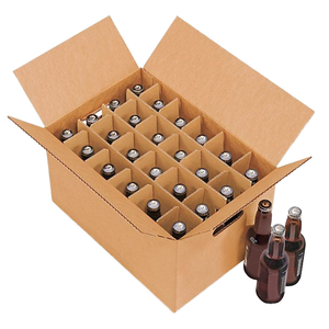 Boîte d'emballage pour <span class=keywords><strong>bouteilles</strong></span> de vin en carton ondulé brun, robuste, pour <span class=keywords><strong>déménagement</strong></span> et expédition, avec séparateur intérieur en papier - Product Image 1