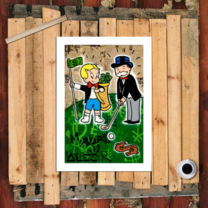 Lienzo de <span class=keywords><strong>Graffiti</strong></span> Urbano <span class=keywords><strong>Monopoly</strong></span>, Impresión en Lienzo de Alec <span class=keywords><strong>Monopoly</strong></span> 'Jugando Golf', Pintura Mural en Lienzo - Product Image 5