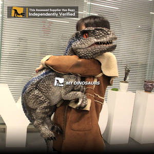 Mi <span class=keywords><strong>Dino</strong></span> Zigong puro hecho a mano de peluche de dinosaurio títeres bebé Velociraptor - Product Image 2