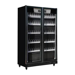 Refrigerador comercial com logotipo personalizado gratuito, porta de vidro, refrigerador com exibição, refrigerador para bebidas energéticas e refrigeradores com logotipo LED