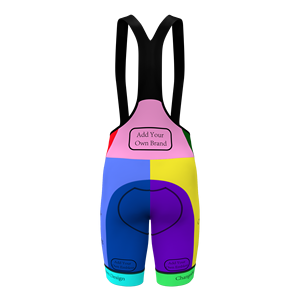 HIRBGOD Customizable Unisex Pro Bib Short of Any Logo Pattern Layout Emblem 3D Cycling Pad and <strong>Powerbande</strong> - Product Image 3