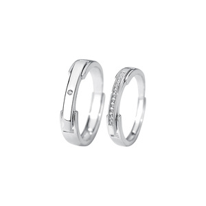 Vxddy Anillos A Juego Para Parejas, Anillo De Compromiso, Boda, Rompecabezas De Corazón, Plata De Ley, Ajustable, Para él Y Ella
