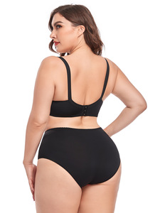 Sous-vêtements pour femmes Ensemble de soutien-gorge et culotte grande taille Soutien-gorge imprimé push up à armatures Soutien-gorge large à couverture complète ultra-mince - Product Image 6