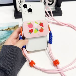 Custom <b>Acrylic</b> Flip Cover Mirror Phone Strap Transparent Square Makeup Mirror <b>Stand</b> Carrying Strap Plastic Crafts Mobile Phone - Product Image 5