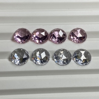 HQ GEMS Rose Cut Cubique Zircone Couleur Rose Blanc CZ Lâche 8mm 10mm Cubique Zircone dans des Pierres Lâches pour Bijoux