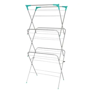 Use Folding Clothes Airer Cloth Dryer Garment Towel Drying Rack 3 Layer 14m 21m Tools Multifunctional Cheap Indoor and Outdoor