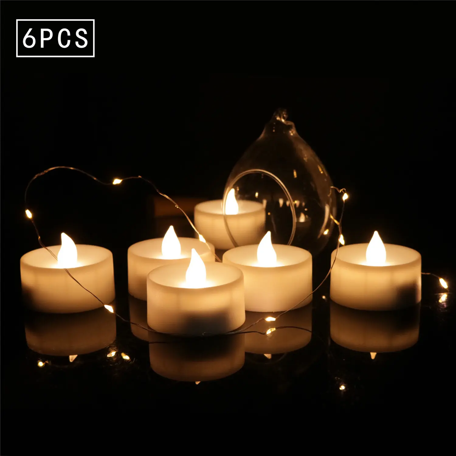 Hot Sale LED Flickering Flameless Tealight Candles OEM White Candle Tea Lights With Timer For Wedding Birthday Decoration