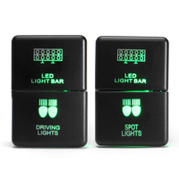 Tombol saklar lampu LED ganda, tombol tekan On Off, lampu Toyota 12V 3amp ke yota