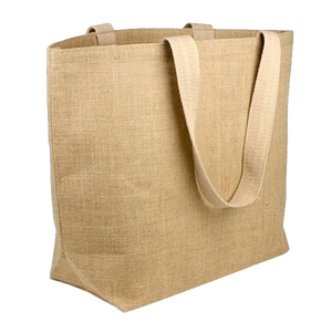 Sac de shopping en jute écologique de qualité supérieure avec poignée en ruban blanc, produit de haute qualité à prix abordable - Product Image 3