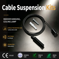 Kit de suspension de plafond noir avec pince de fixation réglable pour système d'éclairage suspendu