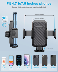 Pemegang ponsel gelas hisap, 2-in-1 mudah satu tangan sentuh <span class=keywords><strong>Dash</strong></span> & kaca depan mobil Universal dudukan telepon Desktop untuk iPhone - Product Image 3
