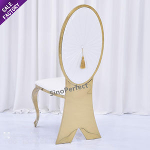 Silla de Comedor de Hotel de Buena Calidad, Respaldo Alto, Dorada, para Salón de Bodas, para Eventos, de Acero Inoxidable - Product Image 5