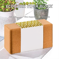 LOTUSCRAFTS Bloc de yoga en liège naturel haute densité Supra Grip, pack de 2 briques individuelles, écologique, fabriqué au Portugal, pour débutants