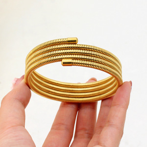 Chunky or fini métallique couple bijoux en acier inoxydable extensible chaîne lien <span class=keywords><strong>SERPENT</strong></span> MULTICOUCHE <span class=keywords><strong>bracelet</strong></span> jonc - Product Image 5