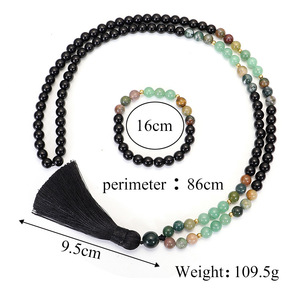 Collana Mala da 108 Perle, Collana Vintage con Nappa in Cristallo e Strass <span class=keywords><strong>per</strong></span> Yoga, Meditazione e Guarigione - Product Image 2