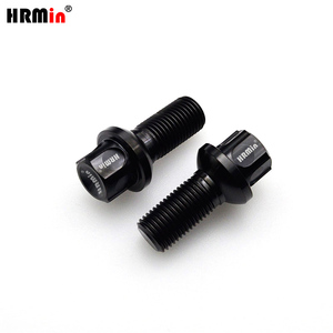 Vis de roue en titane HRMin Black Anti-theft Gr5 Titanium Ball Seat Titanium Screw Wheel Hub Bolt Stud M14*1.5mm pour Mercedes-Benz - Product Image 2