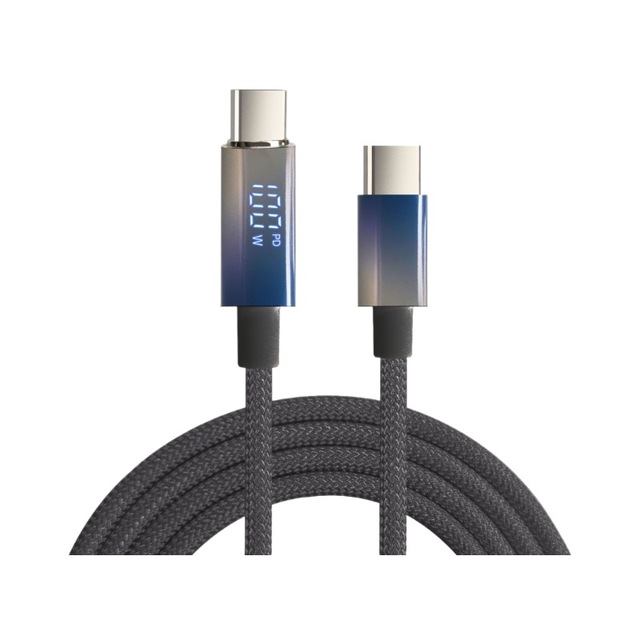 Hot Sale 100W PD Fast Charging Cord USB C to USB C Cable Type-C Charger with LED Display