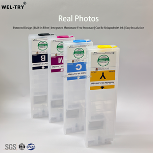 <span class=keywords><strong>Cartouche</strong></span> <span class=keywords><strong>d</strong></span>'<span class=keywords><strong>encre</strong></span> rechargeable WEL-TRY à conception brevetée pour imprimantes Epson WF-C5790 WF-C5890 5310 5390 PX-M884 S884, <span class=keywords><strong>vide</strong></span> sans puce - Product Image 1
