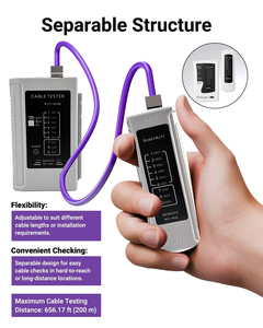 <span class=keywords><strong>Testeur</strong></span> de câbles réseau Ethernet, USB, BNC, <span class=keywords><strong>RJ45</strong></span>, RJ11, RJ12, Cat5e, Cat6, <span class=keywords><strong>testeur</strong></span> de câbles LAN - Product Image 4