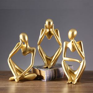 Modern Light Luxury Resin Ornaments Nordic Abstract Figure Sculpture Craft <b>Gifts</b> Home Desktop Decoration Resin Ornaments - Product Image 3