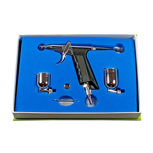 Pistolet aérographe miniature 116 double action à alimentation par gravité 7,0 cc portable pour la peinture artistique, la modélisation et les retouches automobiles - Product Image 1