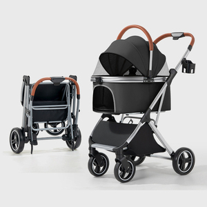 Poussette pour animaux de compagnie confortable, légère, en aluminium, en tissu Oxford résistant, pour petits chiens et chats, voyages sécurisés - Product Image 4