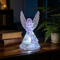 Lumière décorative créative de Noël, veilleuse ange avec LED et acrylique multicolore. Lampe transparente.