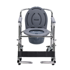 <b>Commode</b> <b>Chair</b> Foldable With 4 Wheels And Foot Pedals For Elderly Disabled Pregnant Women Toilet Use - Product Image 1