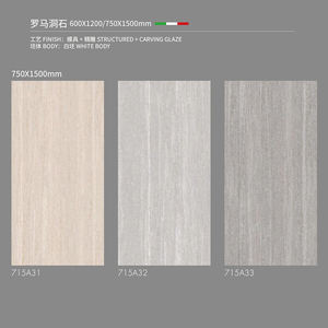 กระเบื้องถ้ำ Travertine ขนาด<span class=keywords><strong>60x120</strong></span> 75X175cm ที่ทันสมัยแกะสลักพื้นผิวเคลือบเงาแผ่นพอร์ซเลนขัดเงากระเบื้องปูพื้นผนังภายใน - Product Image 3