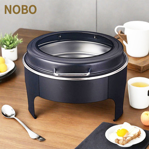 Recipientes para Calentar Comida para Restaurantes y Hoteles, Recipientes para Buffet de Acero Inoxidable, Recipientes para Calentar Comida Negros Reales para Catering - Product Image 1