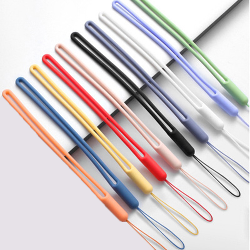 Wholesale Durable Short Checkered Silicone Phone Lanyard Silicone Badge ID Wrist Lanyard Promotional Gift Morpho Charm Image 5